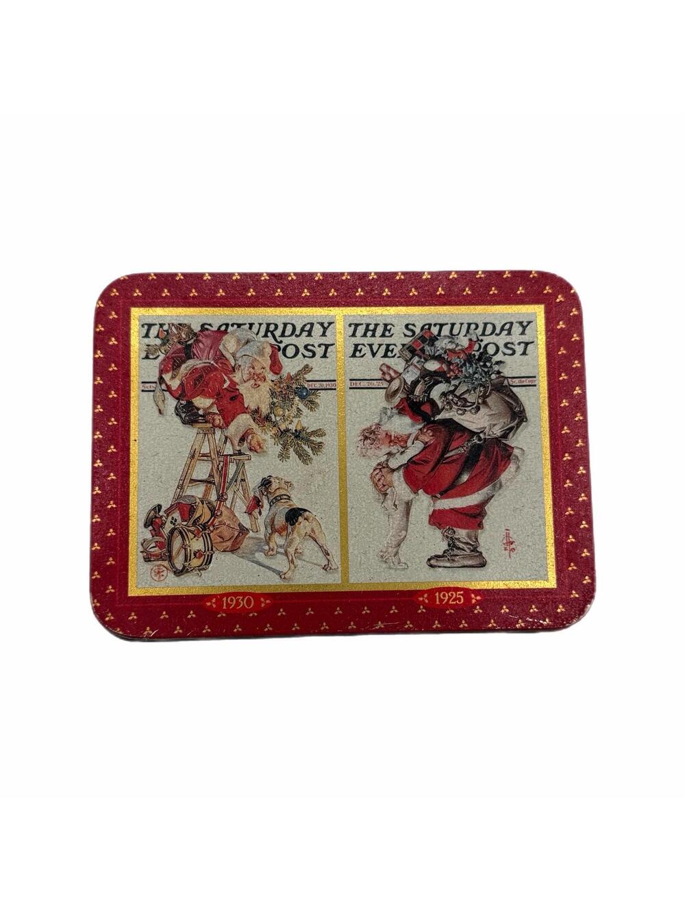 Vintage Norman Rockwell Saturday Evening Post Playing Card Tin Container – Empty